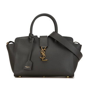 Saint Laurent Leather Bag Baby Calf Gray Shoulder Downtown 2WAY